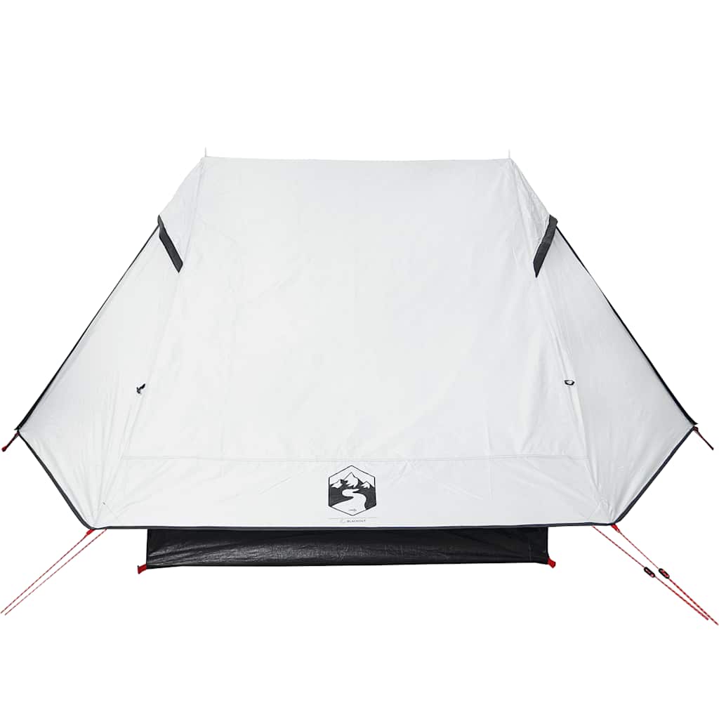 Witte vidaXL tent met waterdicht doek, zijaanzicht van de opgezette tent.