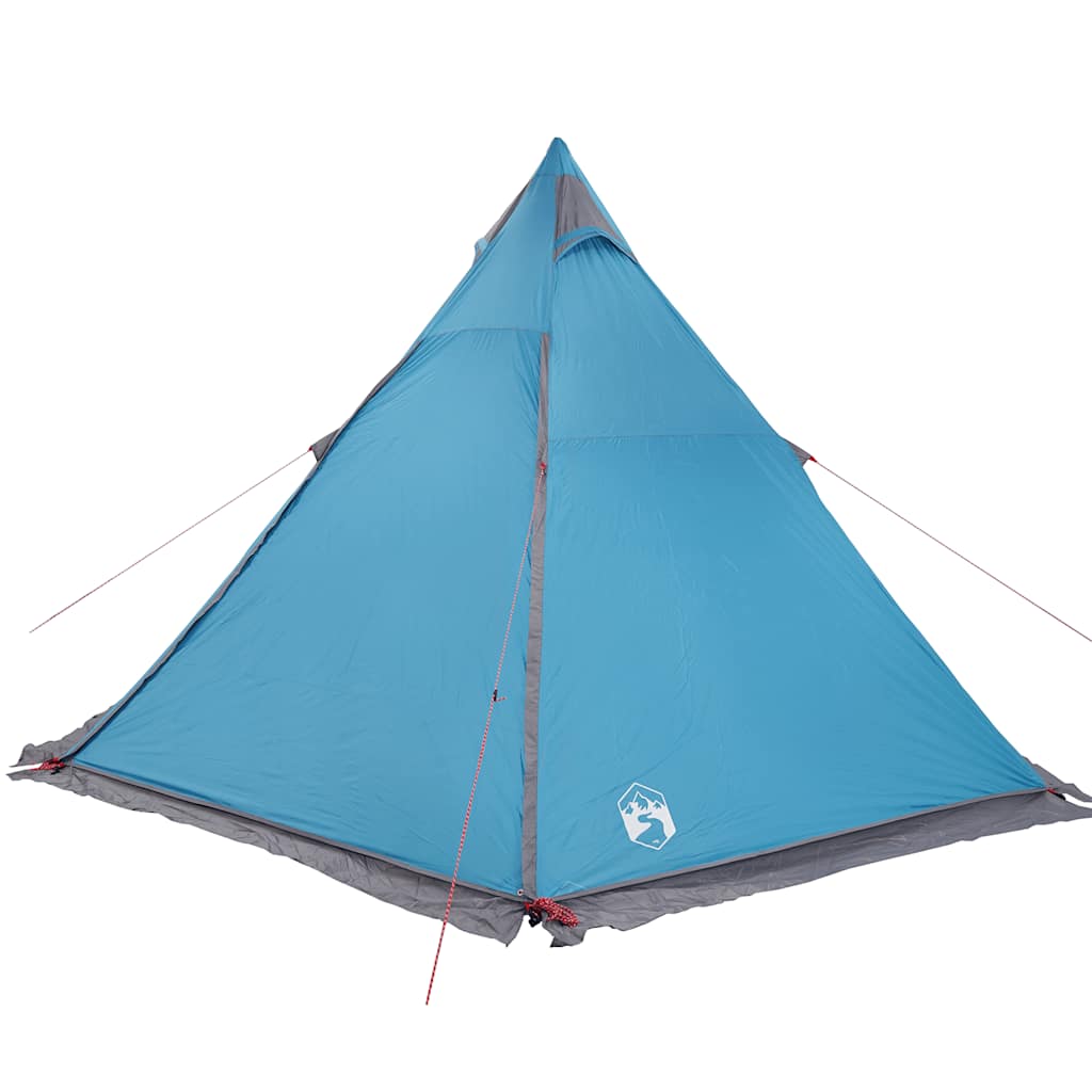 Zijaanzicht van de vidaXL 6-persoons tipitent in waterdicht blauw.