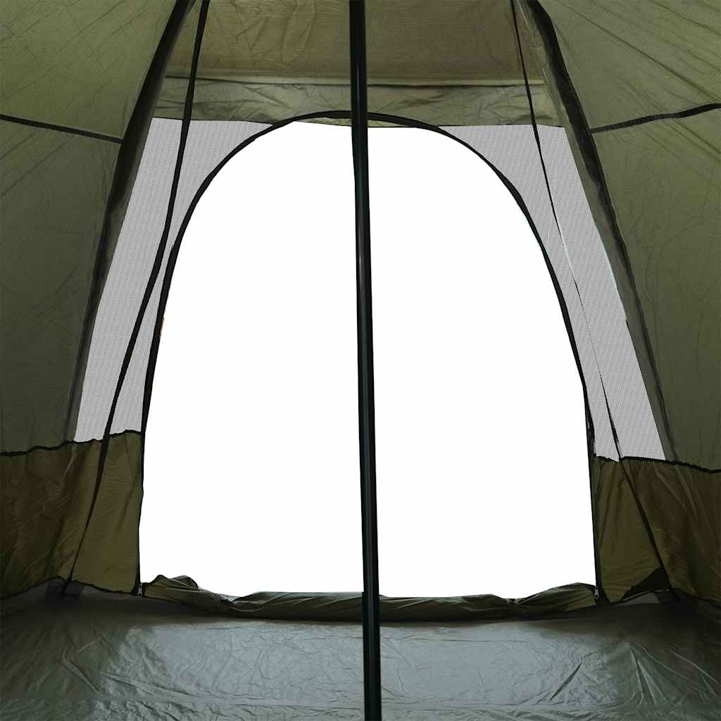 Detail van de binnenkant van de vidaXL 6-persoons tipitent met open ingang en gaasventilatie.