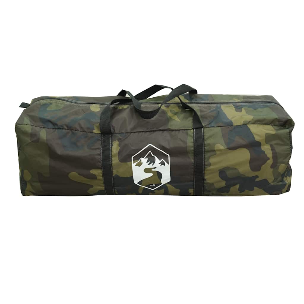 Camouflage draagtas van vidaXL voor de 6-persoons tipitent, zijaanzicht.