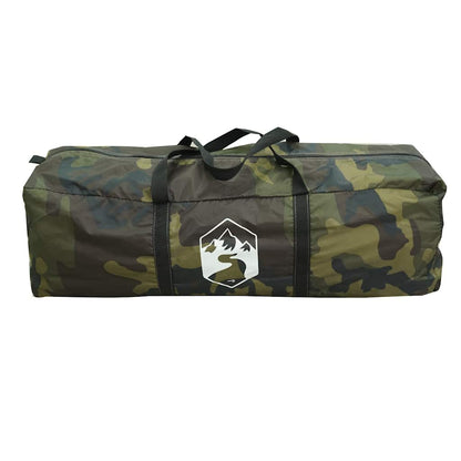 Camouflage draagtas van vidaXL voor de 6-persoons tipitent, zijaanzicht.