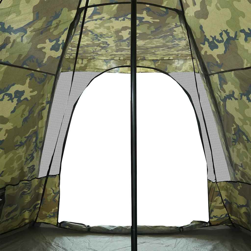 Detail van de camouflage ritsdeur van de vidaXL 6-persoons tipitent.