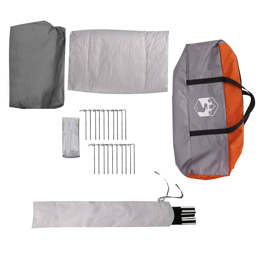 Detail van de accessoires van de vidaXL Tipitent, inclusief stokken en haringen.
