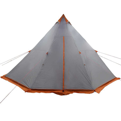 Detail van de vidaXL Tipitent in grijs met oranje accenten, zijaanzicht van de tent.