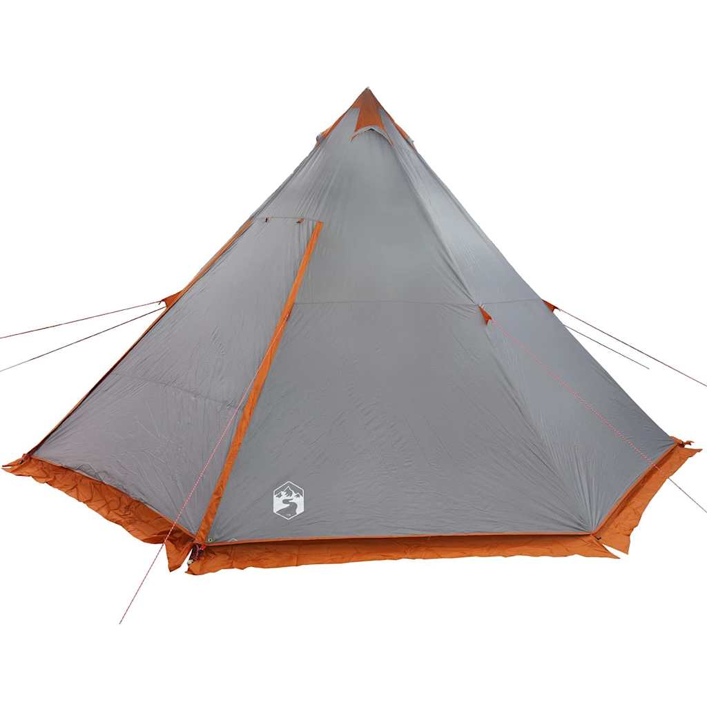 Detail van de vidaXL tipitent in grijs met oranje accenten, zijaanzicht.