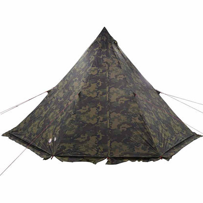 Detail van de vidaXL camouflage tipitent met scherpe hoeken en waterdichte afwerking.