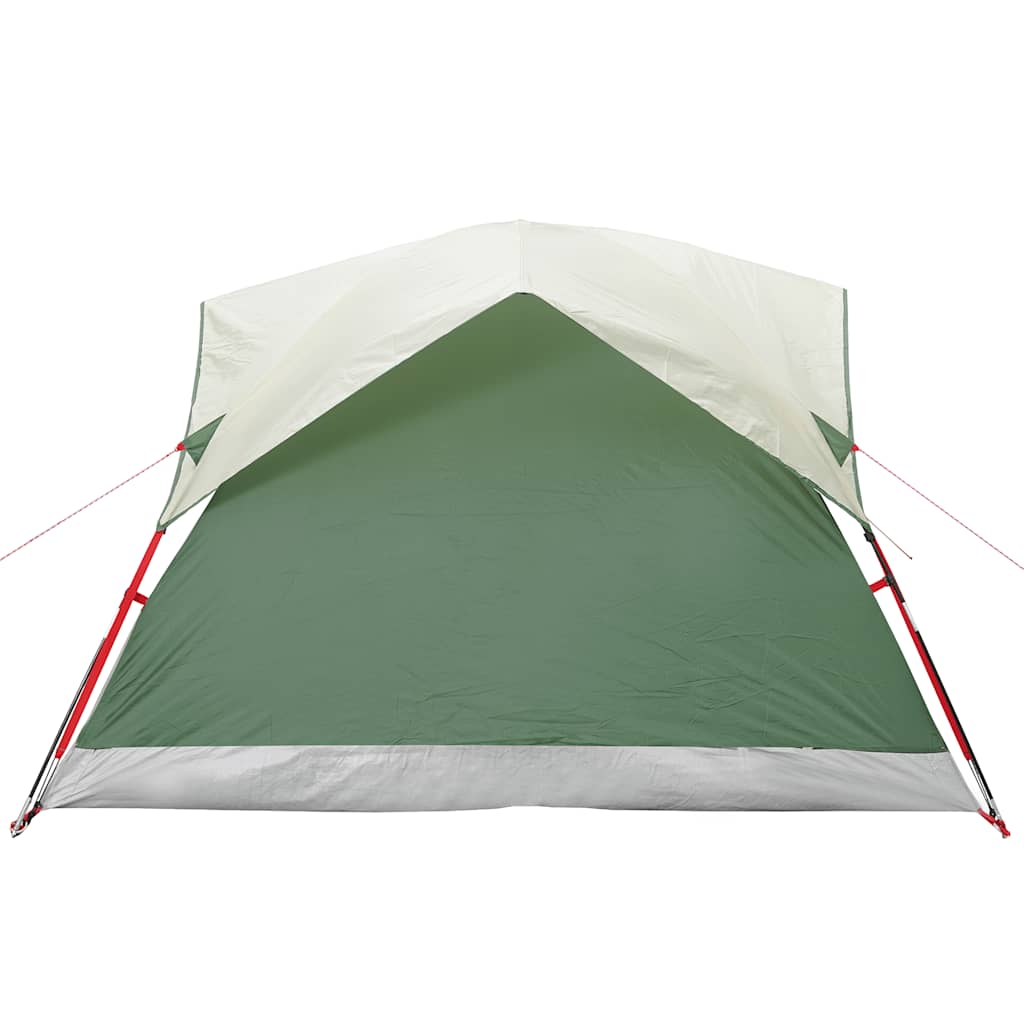Detail van de groene vidaXL tent met waterdicht ontwerp en lichtgewicht stokken.