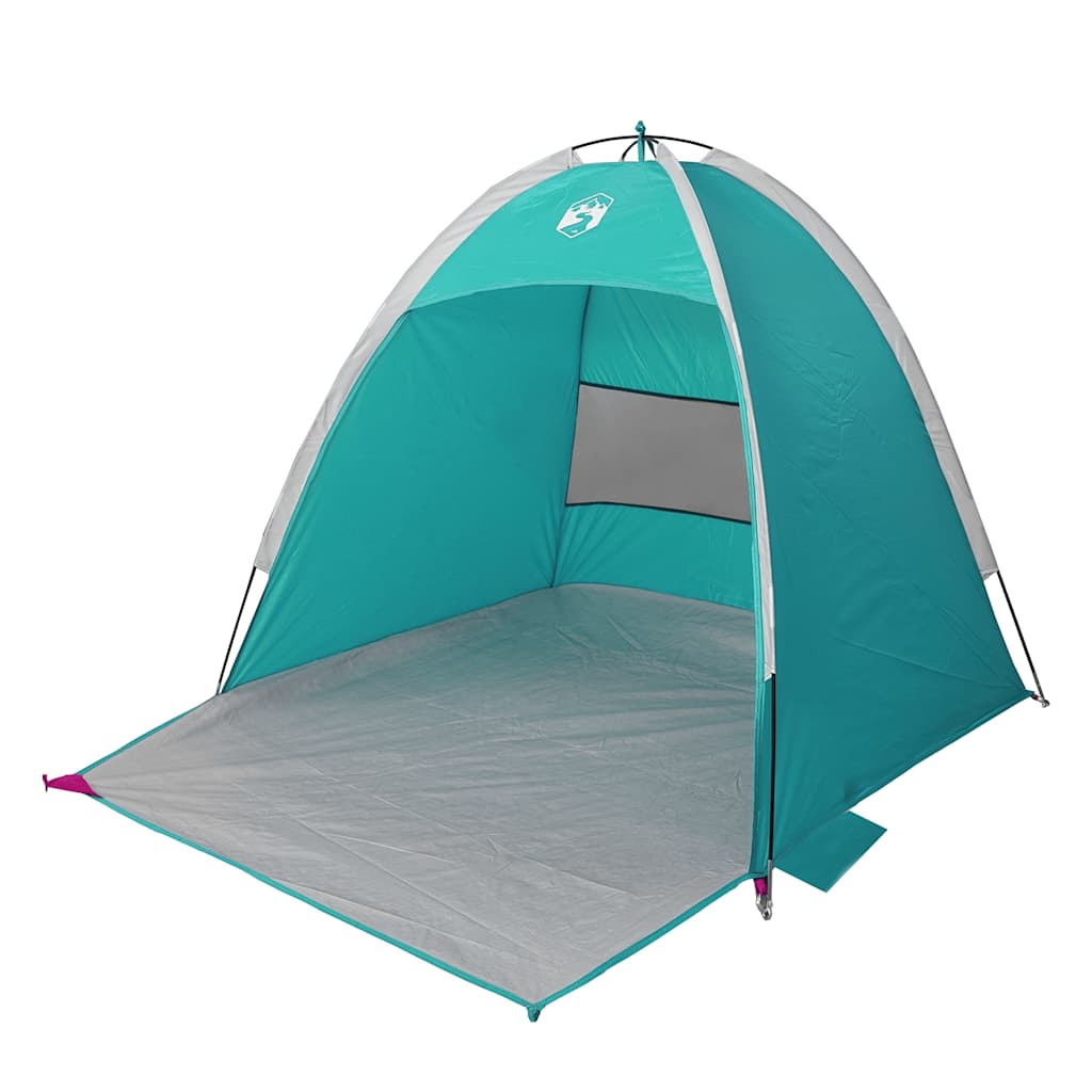 Detail van de vidaXL strandtent in zeegroen met open ingang en ruime binnenruimte.