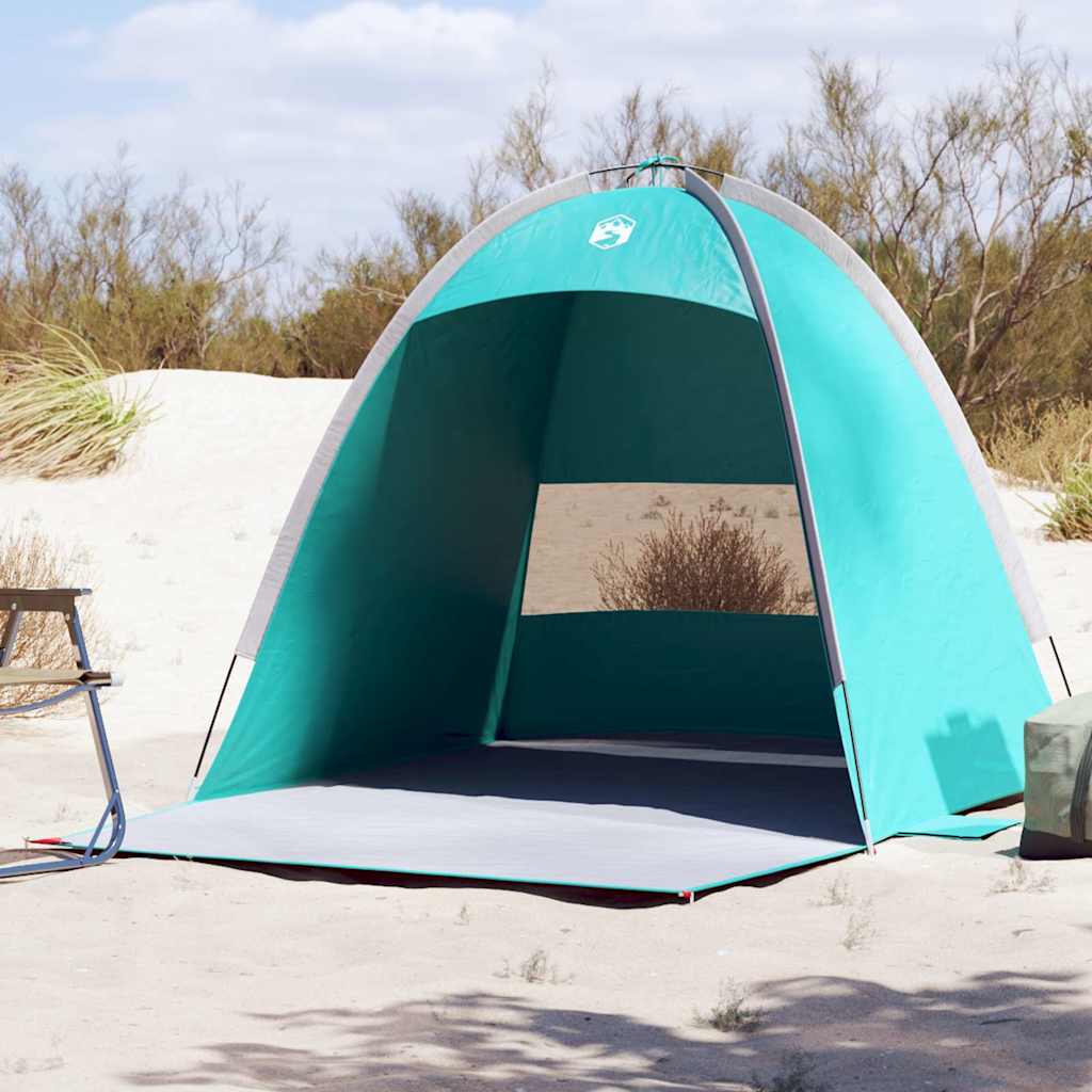 Strandtent vidaXL 3-persoons in zeegroen, waterdicht en ruim interieur.
