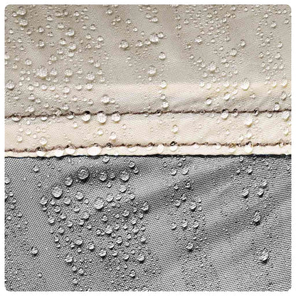Detail van de waterdichte stof van de vidaXL strandtent met druppels.