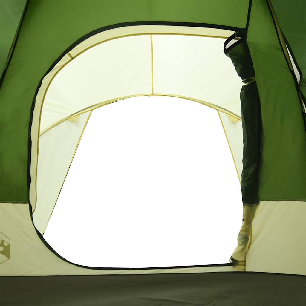 Detail van de groene vidaXL koepeltent met grote ingang en lichtdoorlatend doek.