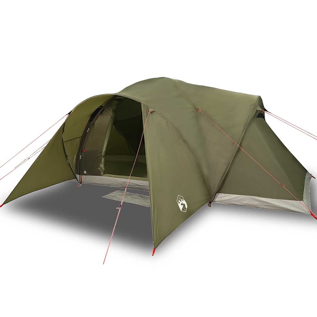 Detail van de vidaXL koepeltent in olijfgroen met afneembare buitenten.