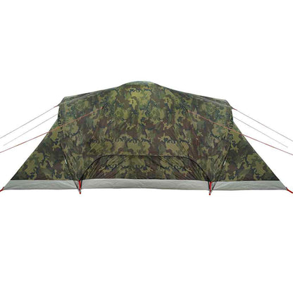 Detail van de vidaXL koepeltent in camouflage, zijaanzicht met waterdichte stof.