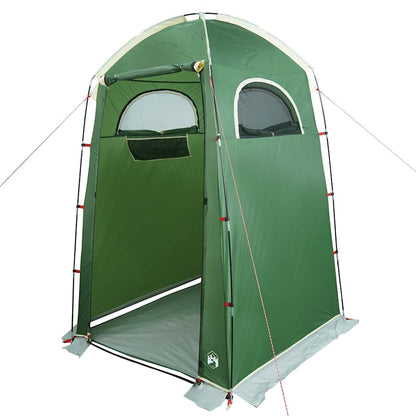 Detail van de vidaXL douchetent in groen, met zijaanzicht en ventilatieroosters.