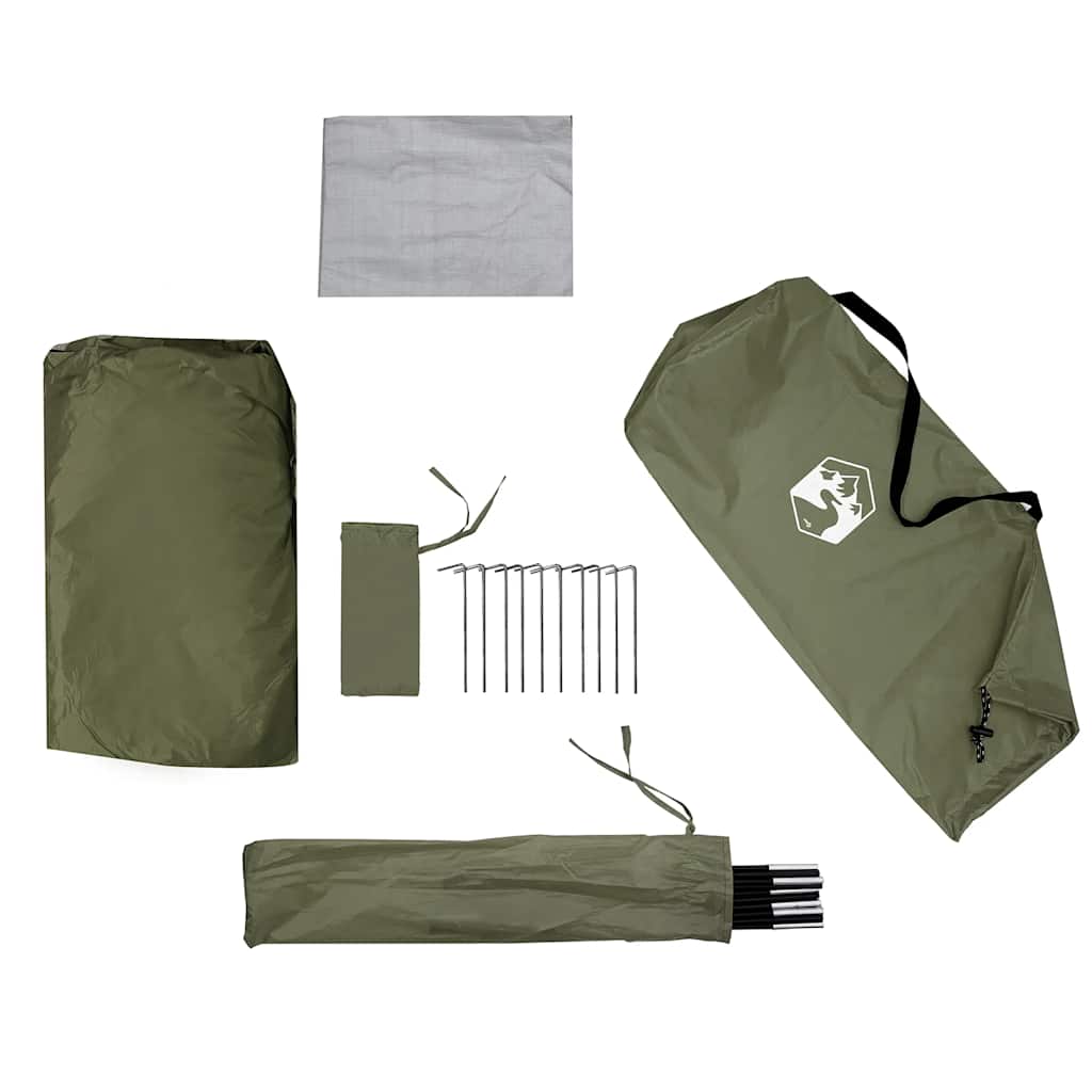 Detail van de accessoires van de vidaXL waterdichte olijfgroene douchetent.