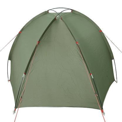Detail van de vidaXL Vistent tent in olijfgroen, met zicht op de bovenkant en stokken.