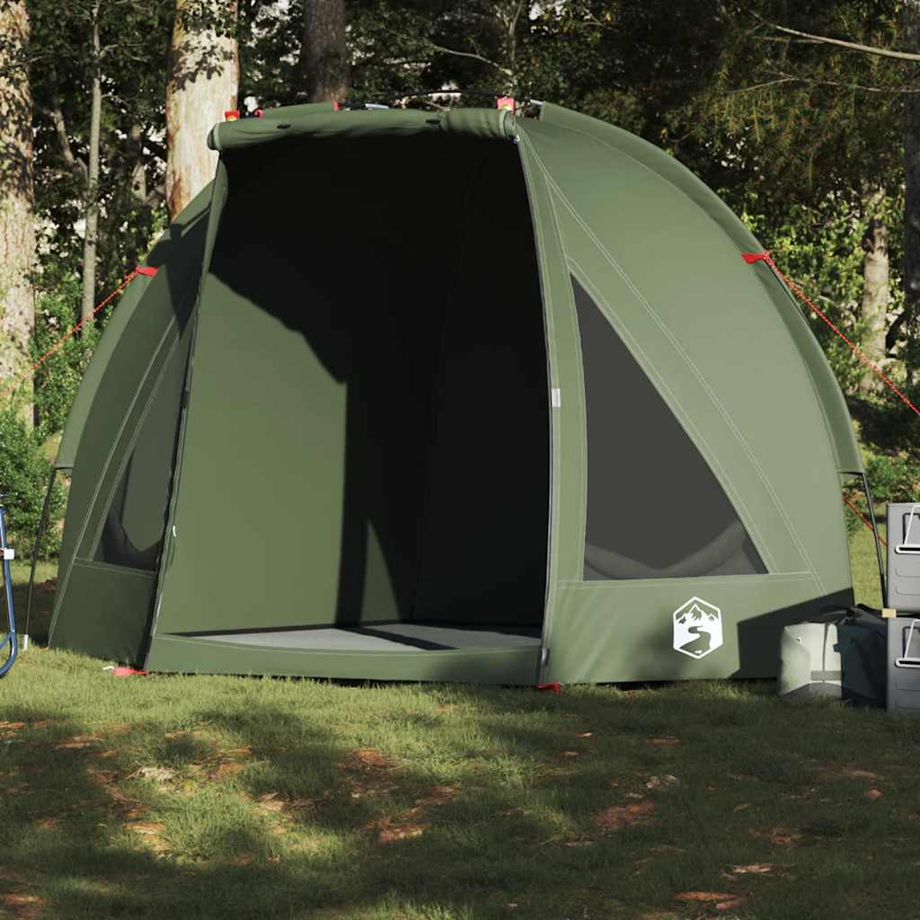 Olijfgroene vidaXL Vistent tent met open ingang, ideaal voor buitenactiviteiten.