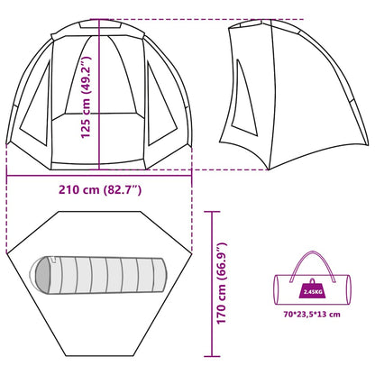 Detailweergave van de vidaXL Vistent met afmetingen en opzetinstructies in technische tekening.