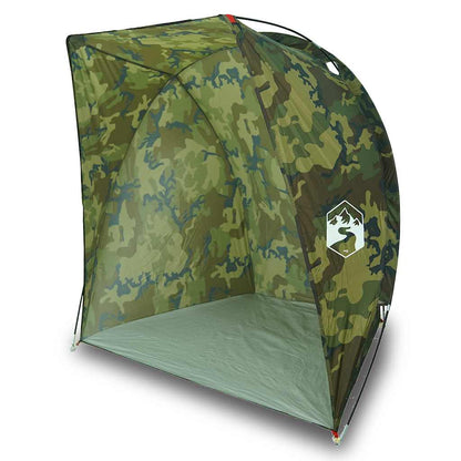 Detail van de vidaXL waterdichte camouflage schuilplek met een gebogen bovenkant.