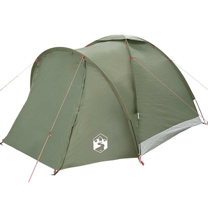 Zijaanzicht van de vidaXL Vistent 2-persoons tent in olijfgroen met waterdichte bekleding.