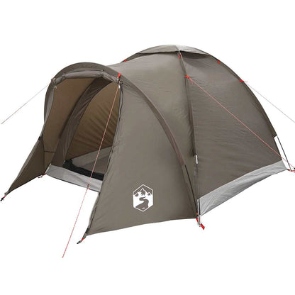Detail van de vidaXL Vistent 2-persoons tent in bruin, met open ingang en waterdichte stof.