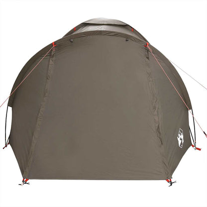 Detail van de bruine vidaXL Vistent tent met waterdichte coating en stevige stokken.