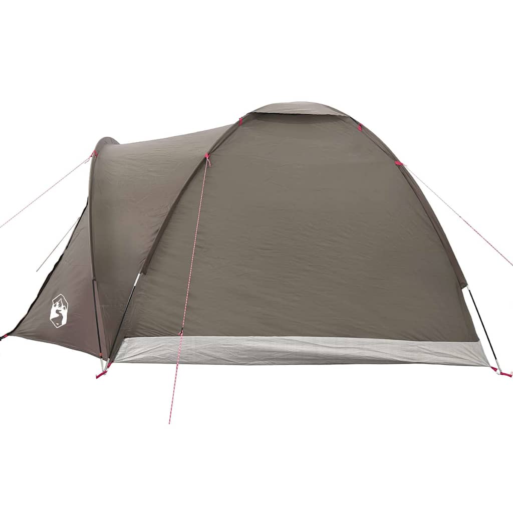 Zijaanzicht van de vidaXL Vistent 2-persoons tent in bruin, waterdicht ontwerp.