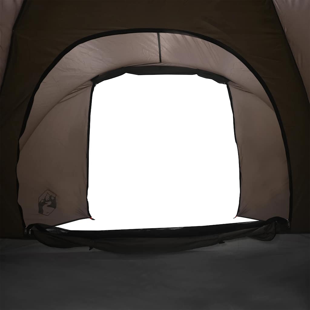 Detail van de ingang van de vidaXL Vistent 2-persoons tent, met waterdichte afwerking.