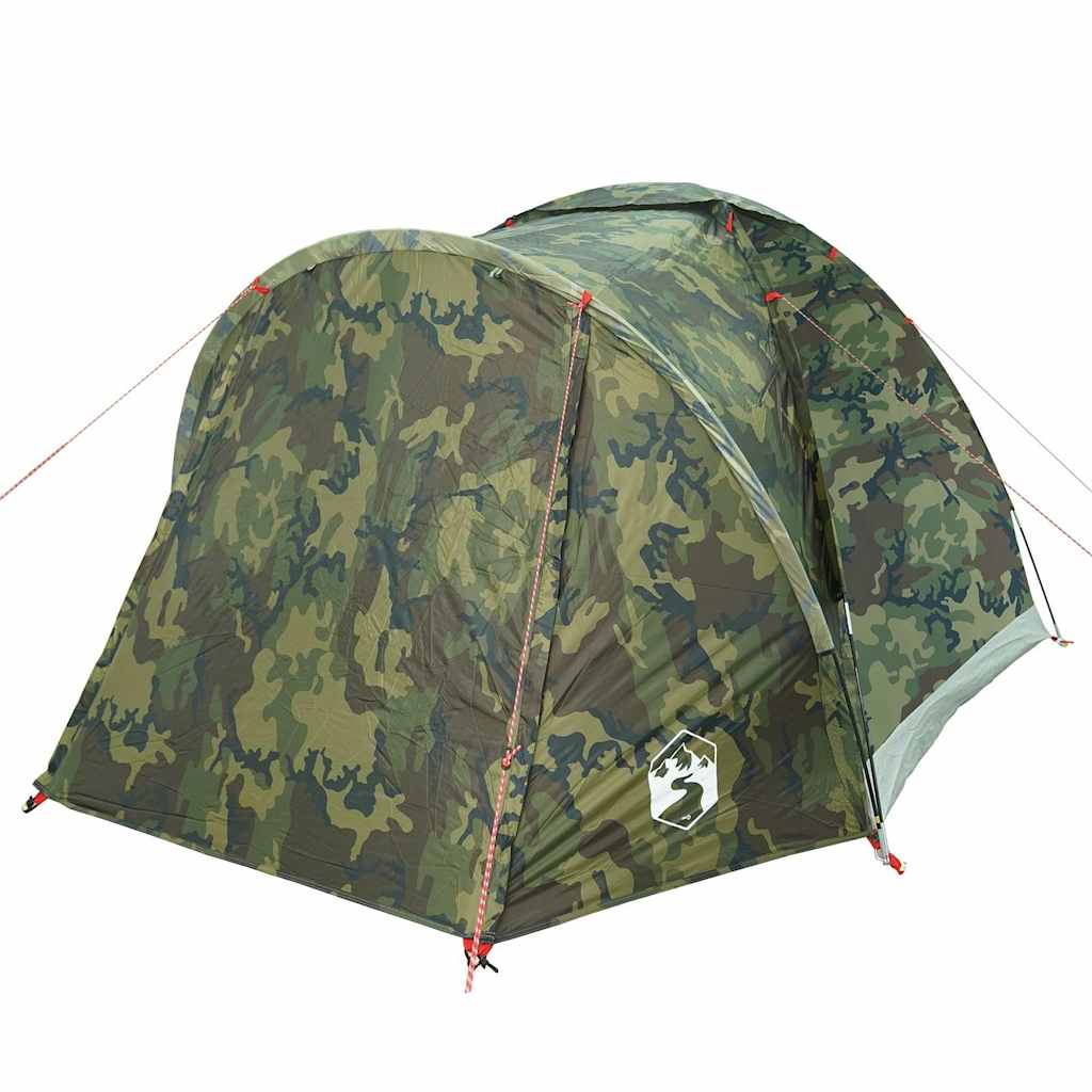 Detail van de vidaXL 2-persoons camouflage tent met waterdicht ontwerp.