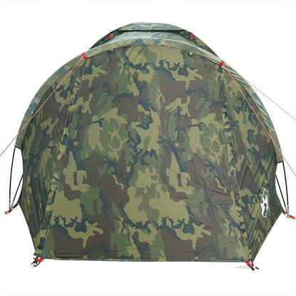 Detail van de camouflage buitenkant van de vidaXL Vistent 2-persoons tent.
