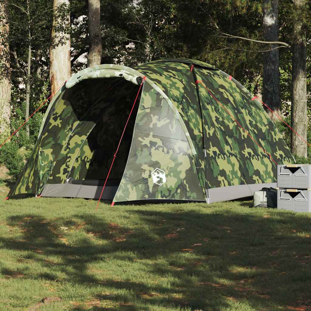 VidaXL Vistent 2-persoons camouflage tent, waterdicht en ideaal voor buitenavonturen.