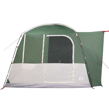 Detail van de groene vidaXL autotent met open deur en zijflap.