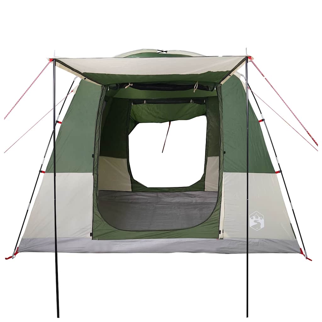 Detail van de vidaXL 4-persoons autotent in groen, met open ingang en ventilatie.