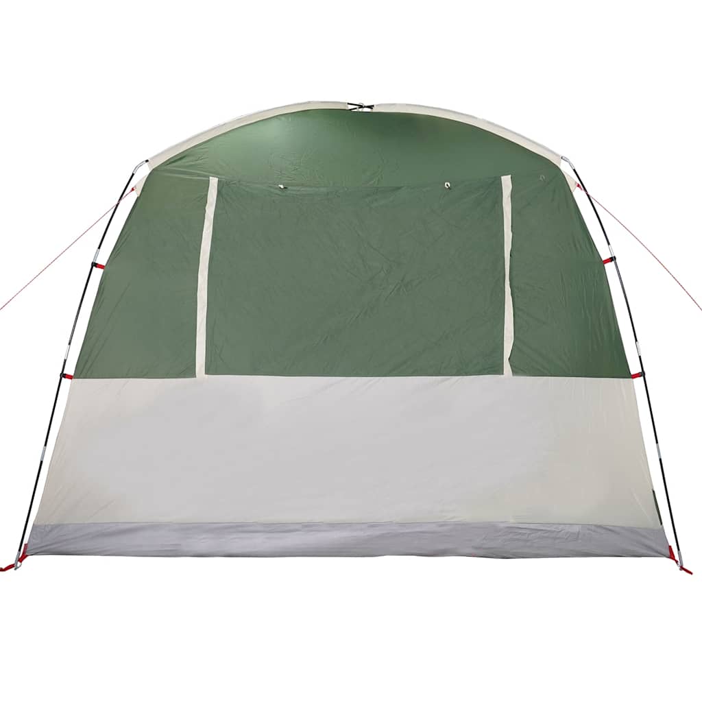 Detail van de groene vidaXL autotent met waterdichte voorzijde en ventilatieramen.