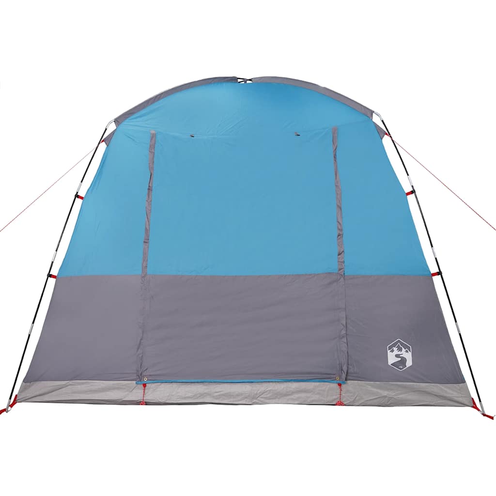 Detail van de vidaXL autotent in blauw, met een waterdichte voorkant en stevige stokken.