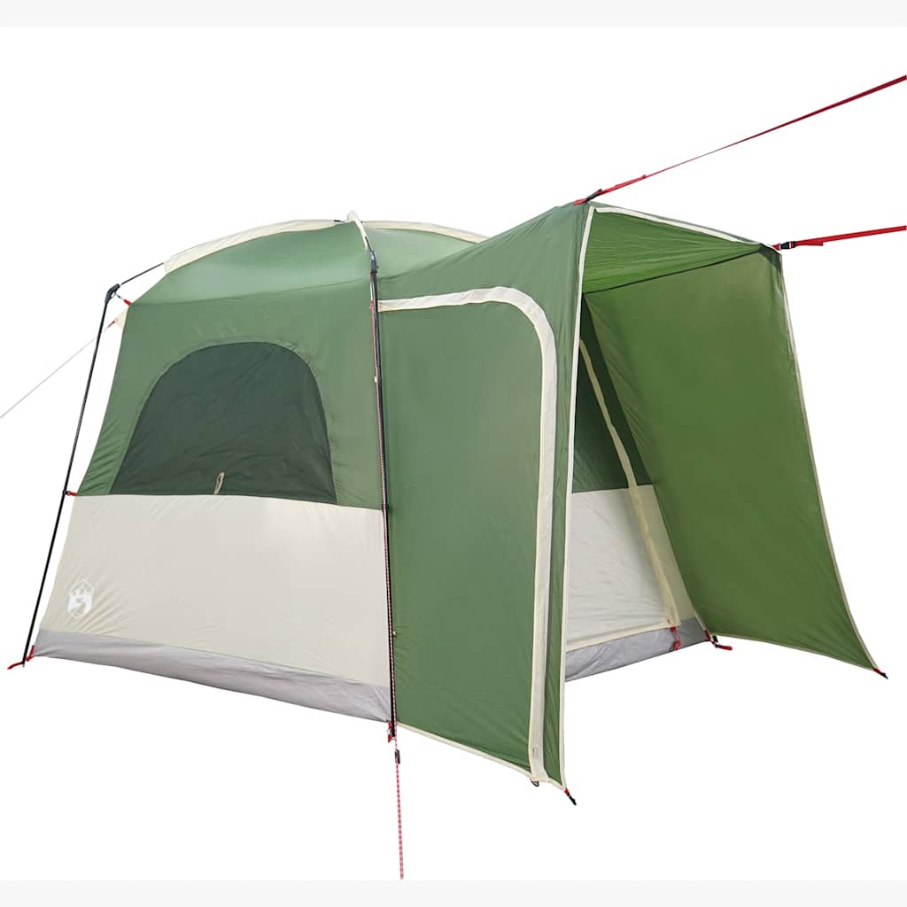 Detail van de vidaXL 4-persoons autotent in groen met zij-ingang en waterdichte stof.