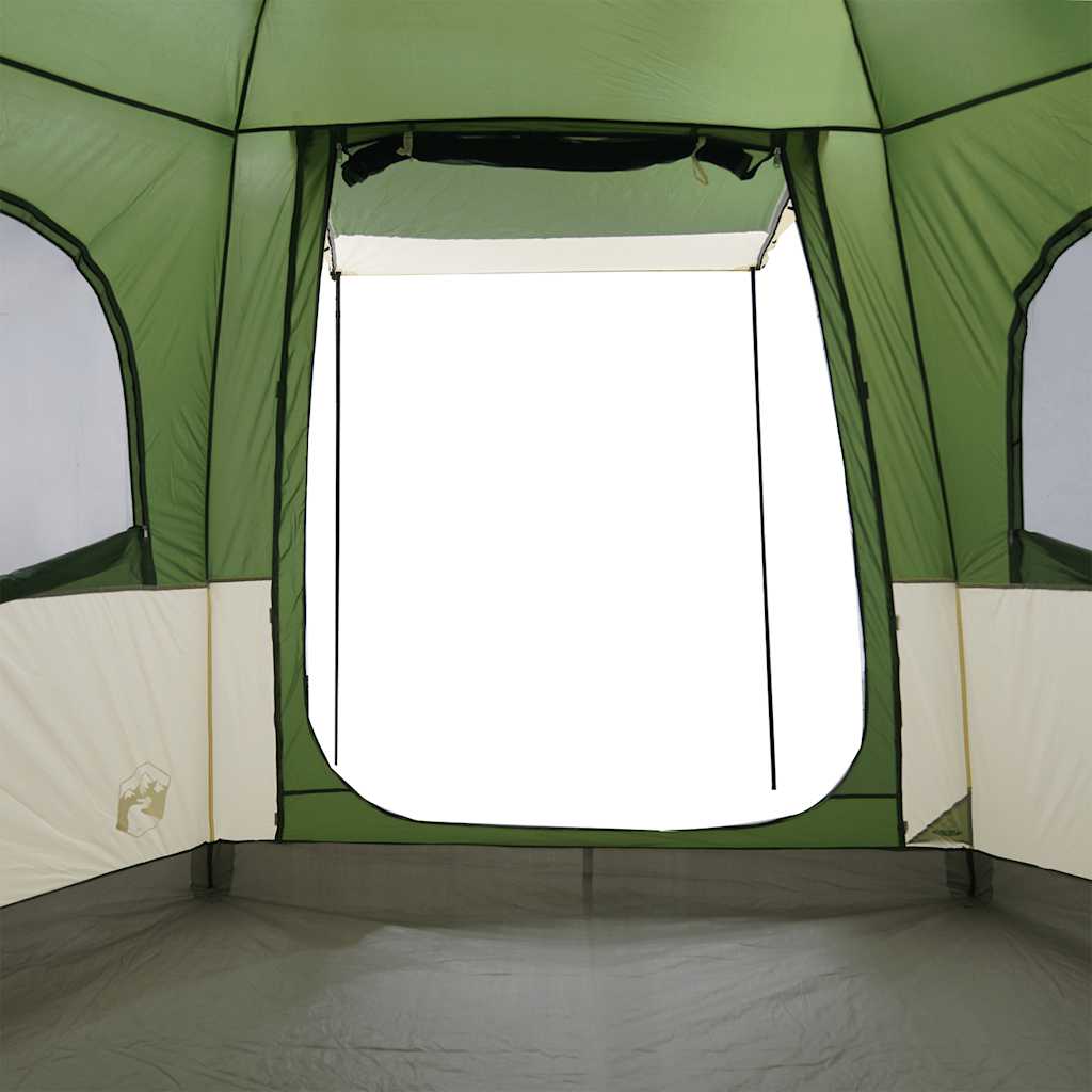 Detail van de groene vidaXL autotent met open ingang en waterdichte binnenzijde.