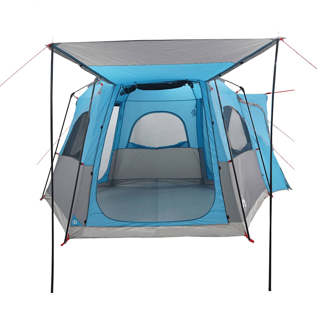 Detail van de vidaXL 4-persoons autotent in blauw met open ingang en ruime binnenruimte.