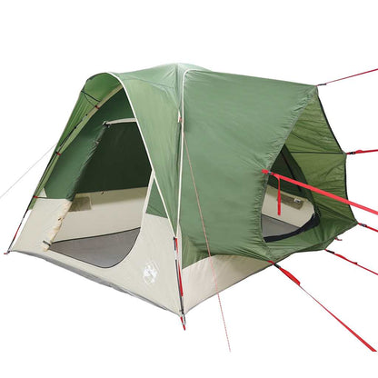 Detail van de vidaXL autotent in groen, met open ingang en stevige bevestigingslijnen.
