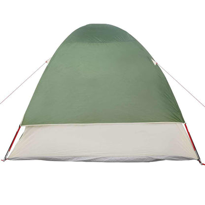 Detail van de groene vidaXL autotent met waterdichte bovenkant en stevige stokken.