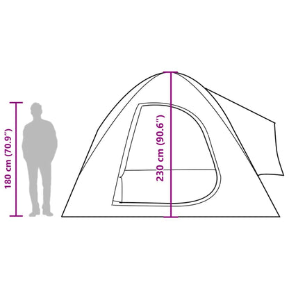 Zijaanzicht van de vidaXL autotent met afmetingen en een ingang.
