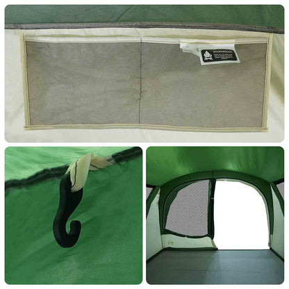 Detail van de binnenkant van de vidaXL autotent met opbergvak en haakje.