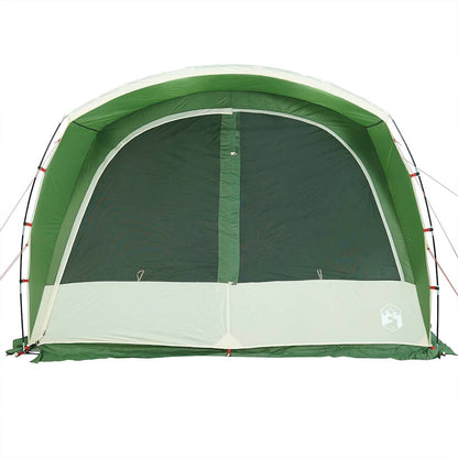 Detail van de groene vidaXL autotent met waterdichte voorkant en stevige stokken.