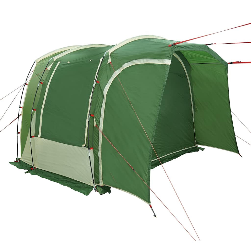 Detail van de vidaXL autotent in groen, met stevige stokken en spanbanden zichtbaar.