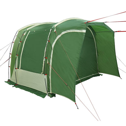 Detail van de vidaXL autotent in groen, met stevige stokken en spanbanden zichtbaar.
