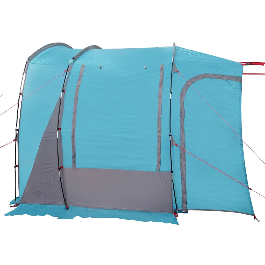 Detail van de zijwand van de vidaXL 4-persoons autotent in waterdicht blauw.