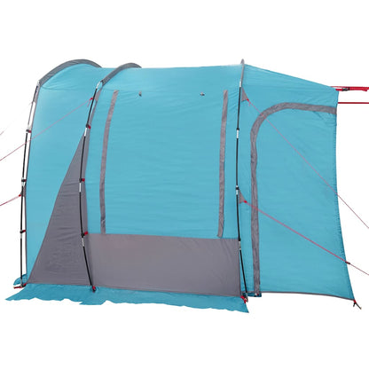 Detail van de zijwand van de vidaXL 4-persoons autotent in waterdicht blauw.