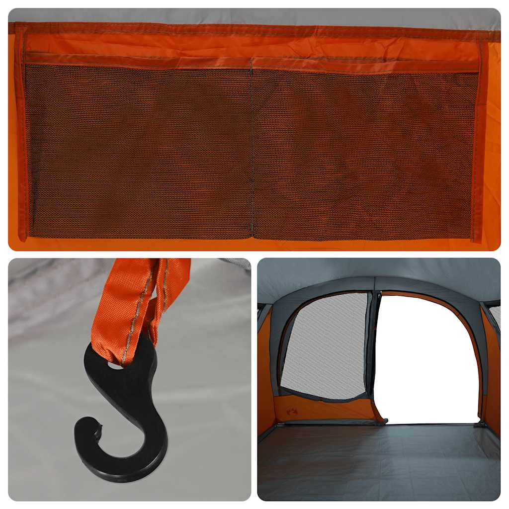 Detail van de binnenkant van de vidaXL autotent met opbergnet en haak.