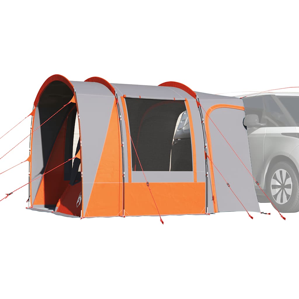 VidaXL autotent 4-persoons in grijs en oranje, waterdicht en windbestendig ontwerp.