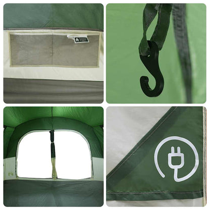 Detail van de groene vidaXL autotent met opbergvak en haak voor verlichting.